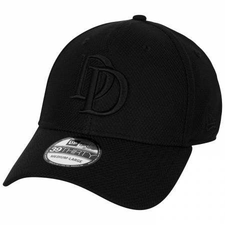 Daredevil Logo Black on Black New Era 39Thirty Fitted Hat
